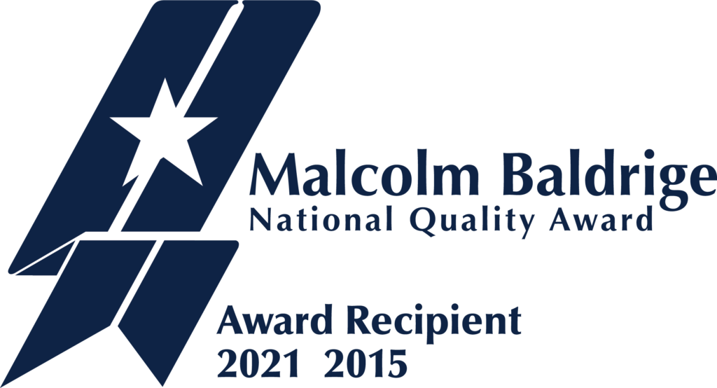 Malcom Baldrige Award Recipient Ribbon Logo for 2021 and 2015